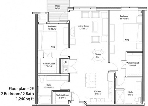 2 Bedroom Floor Plan