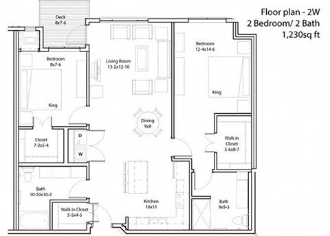 2 Bedroom Floor Plan