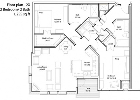 2 Bedroom Floor Plan