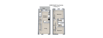 2 Bedroom Floor Plan