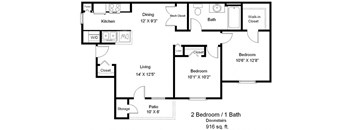 Copper Gate_2 Bedroom Floor Plan