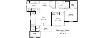 Copper Gate_2 Bedroom Floor Plan