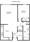 Courtyard_1 Bedroom Floor Plan