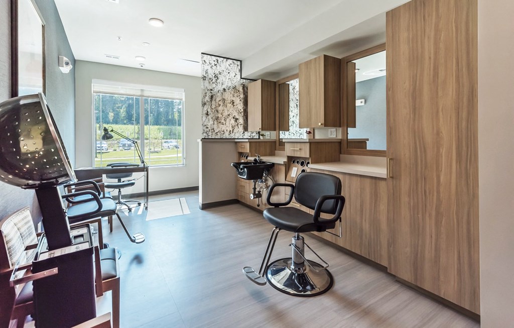 Beauty Salon interior at Covington Crossings 55+ Senior Living, Georgia