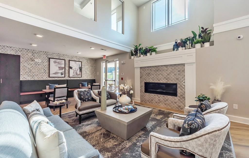 Community Room decor at Covington Crossings 55+ Senior Living, Covington, 30014