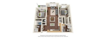 Covington Crossings_Two Bedroom 2 BATH Floor Plan at Covington Crossings 55+ Senior Living, Covington, GA