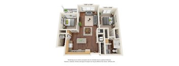 Two Bed 1.5  Bath Floor Plan B at Covington Crossings 55+ Senior Living, Covington, 30014