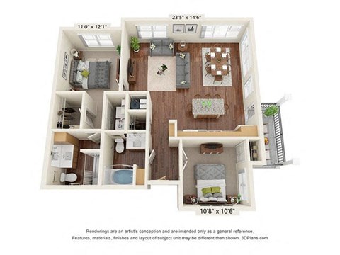 Two Bed 2 BATH  Floor Plan at Covington Crossings 55+ Senior Living, Covington