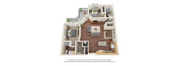 Two Bed Two Bath B Floor Plan at Covington Crossings 55+ Senior Living, Georgia, 30014