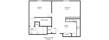 1 Bedroom Floor Plan