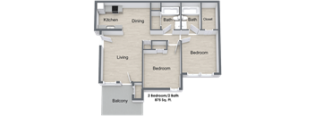 2 Bedroom Floor Plan