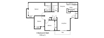 Desert Palms_3 Bedroom Floor Plan