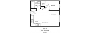 Dove Tree_1 Bedroom Floor Plan