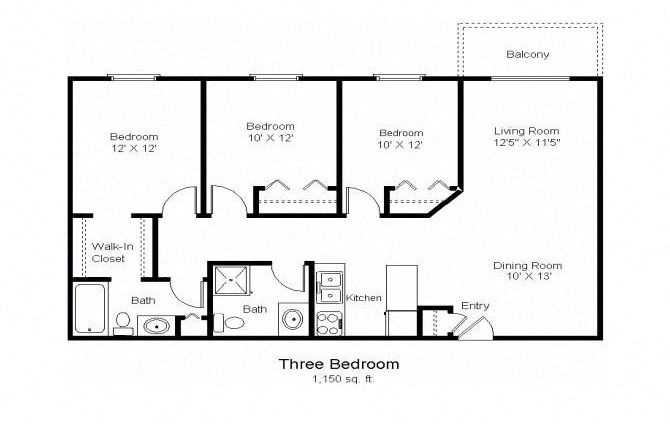 3 Bedroom Floor Plan