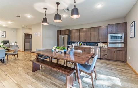 the reserve at city center spacious kitchen with dining table