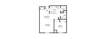 1 Bedroom Floor Plan