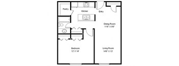 1 Bedroom Floor Plan
