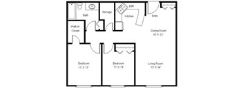 2 Bedroom Floor Plan