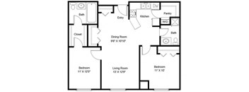 2 Bedroom Floor Plan