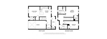 Five Mile Creek_2 Bedroom Townhouse Floor Plan