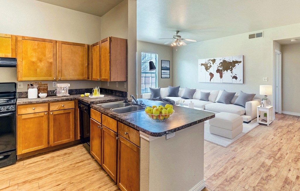 Virtually Staged Kitchen at Five Mile Creek, Texas, 75224