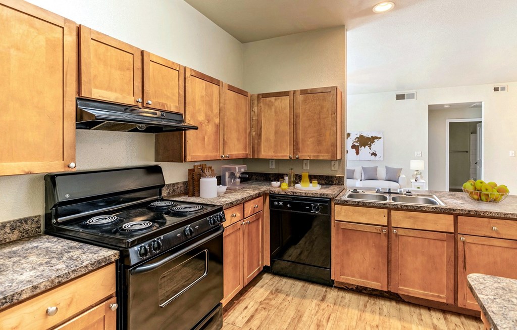 Virtually Staged Kitchen at Five Mile Creek, Dallas, TX 75224