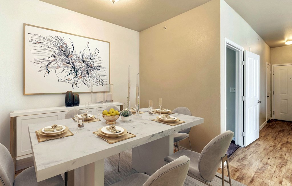 Virtually Staged Dining Area at Five Mile Creek, Dallas
