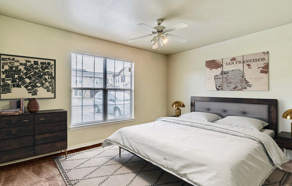 Virtually Staged Bedroom at Five Mile Creek, Dallas, TX