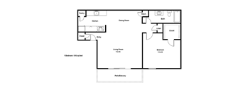 Fox Run_1 Bedroom Floor Plan