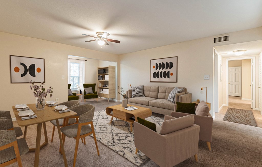 Dominium-Fulton Pointe-Virtually Staged Dining and Living Room