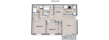 2 Bedroom Floor Plan