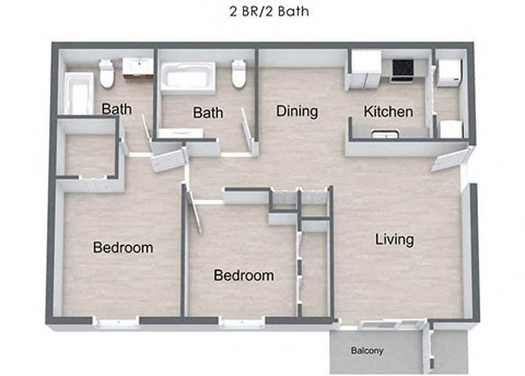 2 Bedroom Floor Plan