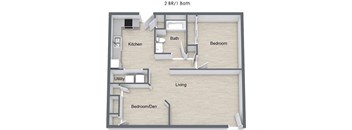 2 Bedroom Floor Plan