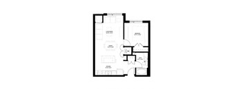 Grand Central Flats_1 Bedroom Floor Plan