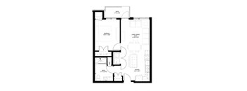 Grand Central Flats_1 Bedroom Floor Plan