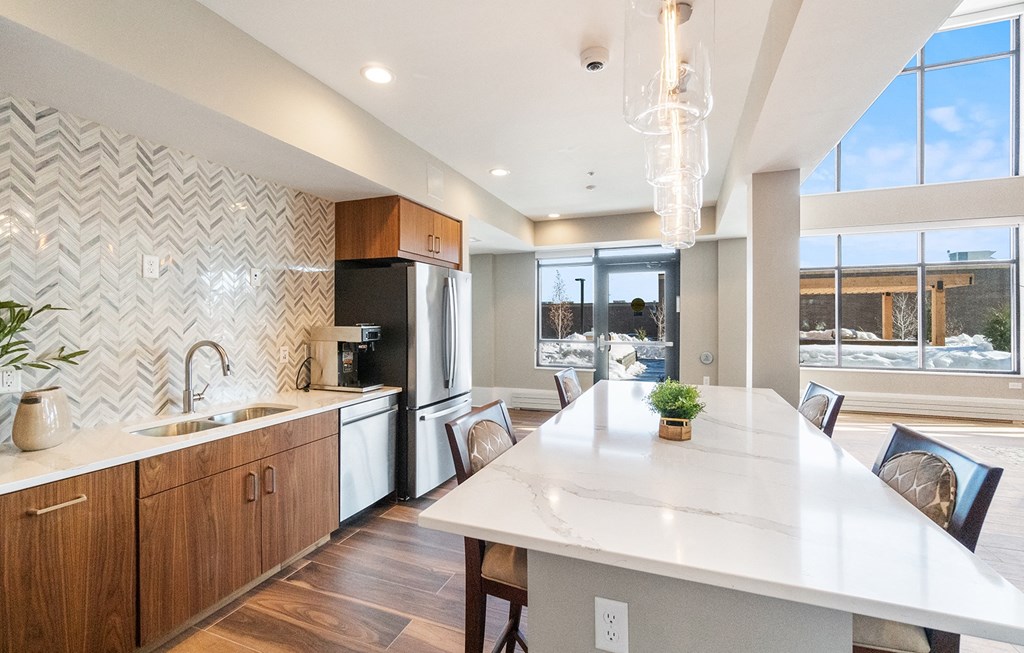 Clubhouse Kitchen at Harbor at Twin Lakes 55+ Apartments, Roseville