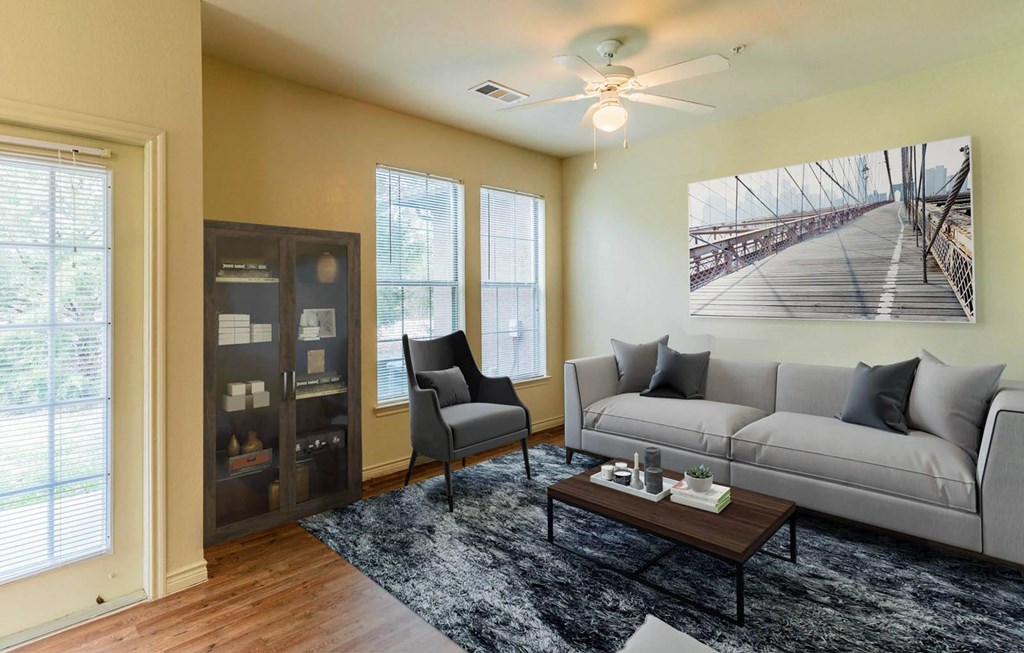 Living room at Highland Hills, Dallas, TX, 75241