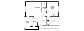 Highland Hills_2 Bedroom Floor Plan