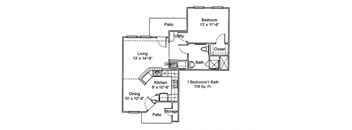Hillcrest Manor_1 Bedroom Floor Plan