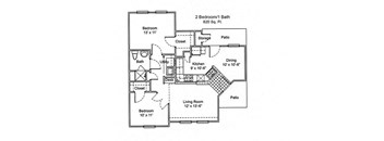 Hillcrest Manor_2 Bedroom Floor Plan