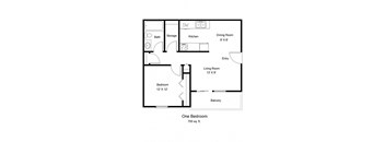 1 Bedroom Floor Plan