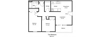 2 Bedroom Floor Plan