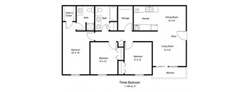 3 Bedroom Floor Plans