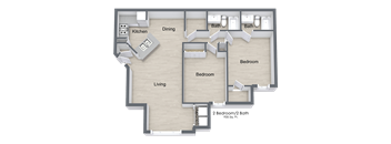 2 Bedroom Floor Plan