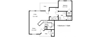 Lakeside Manor_1 Bedroom Floor Plan