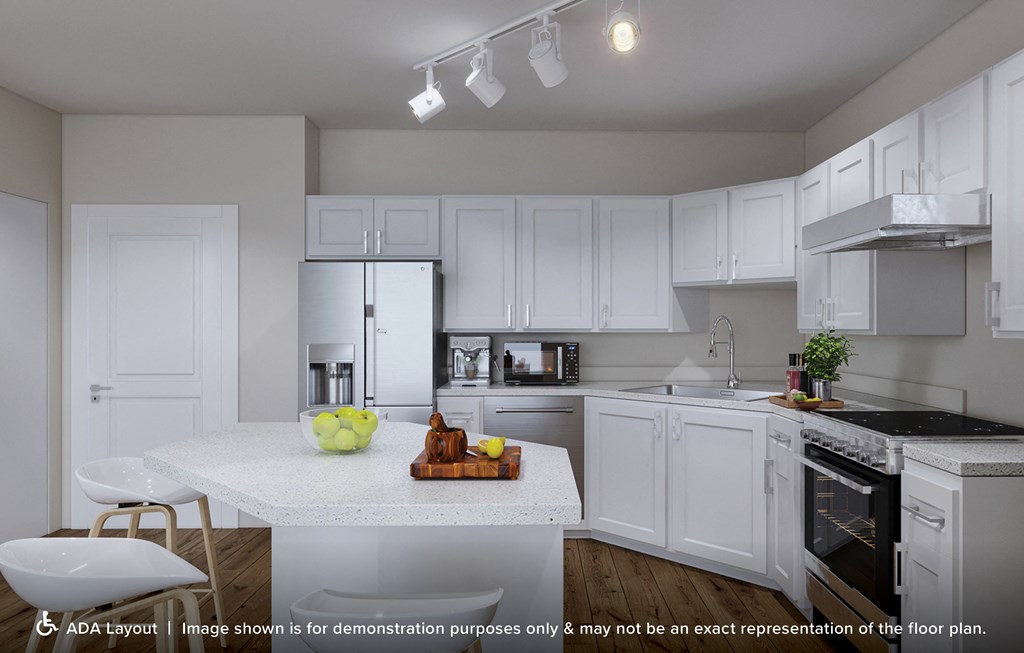Dominium-Landings at Silver Lake Village-ADA Kitchen Rendering