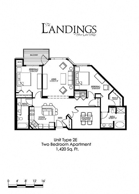 Dominium_Landings at Silver Lake_2 Bedroom Floor Plan