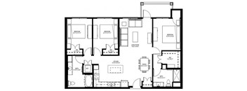 3 Bedroom Floor Plan at Landings of Lexington, Lexington