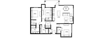 3 Bedroom Floor Plan at Landings of Lexington, Lexington, MN 55014