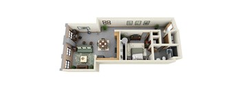 Leather Trades 1 Bedroom Floor Plan